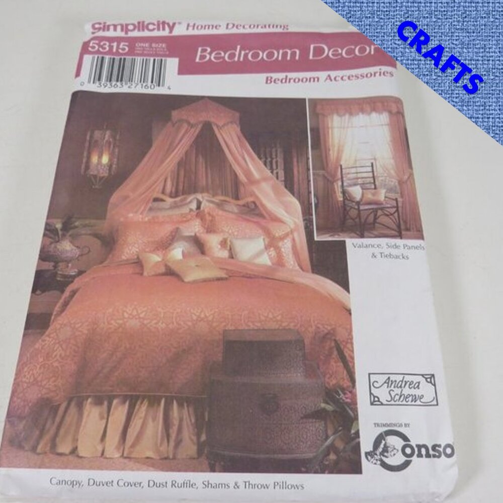 Simplicity 5315 Sewing Pattern UNCUT Canopy, Duvet Cover, Bed Skirt, etc